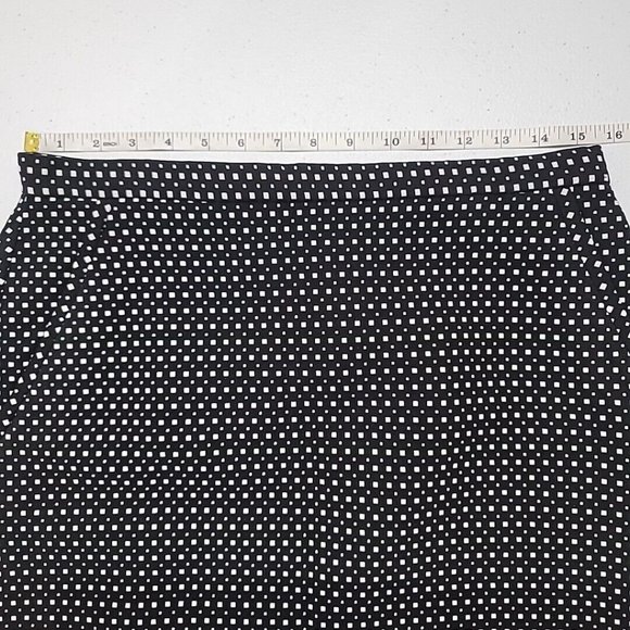 NWT Anne Klein Straight Pencil Skirt Black Geometric Pattern Women's Size 8 - Picture 8 of 16